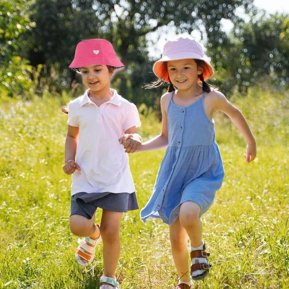 Kids Bucket Hat for Girls & Boys, Packable Fun & Cool Reversible Beach Sun Teen